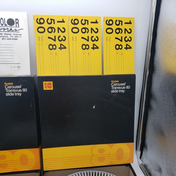 2 Genuine Vintage‎ Kodak Carousel Transvue 80 Slide Trays In Box w/ Slide sheets - Picture 3 of 12